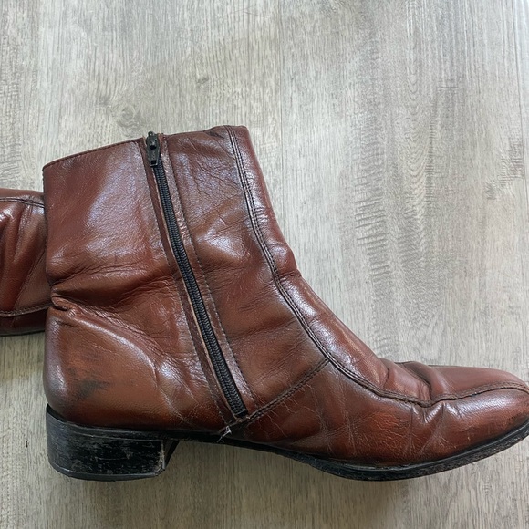 Vintage Men’s Rustic Brown Western Chelsea Leather boot size 9.5 - Picture 3 of 10